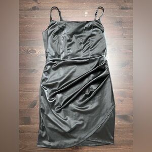 Elegant Black Satin Dress